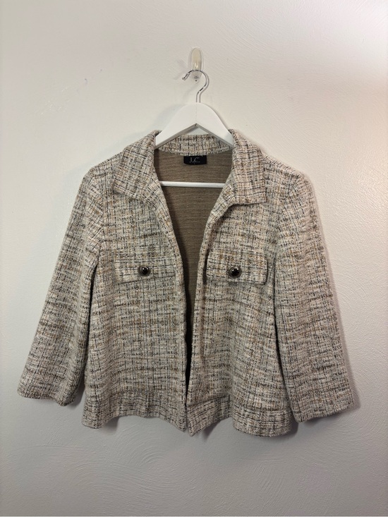 LC By Laura Cruz Jackets & Blazers - LC By Laura Cruz Cream Tweed Jacket Blazer Size Large
